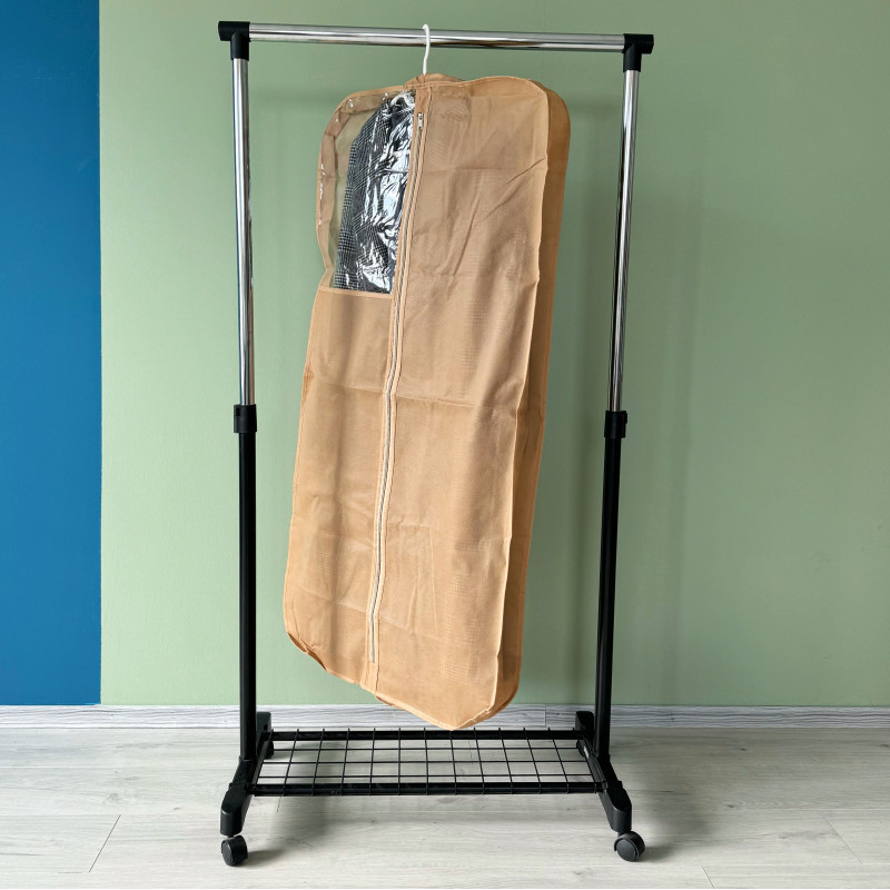 Чохол для верхнього одягу з прозорою ПВХ вставкою 120х60х8 см HCh-120-8-beige (Бежевий) Суми - фото 5