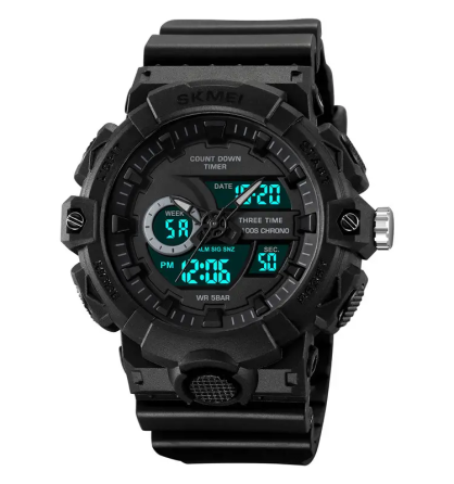 Часы мужские наручные спортивные Skmei 2225 с комбинированным циферблатом (Черный с черным) Киев