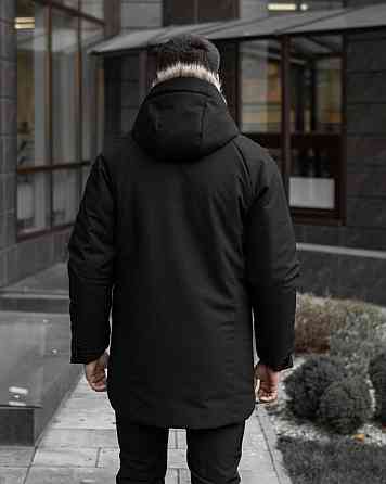 Парка мужская зимняя средняя на коттоне с капюшоном Pobedov seniora udacha Киев