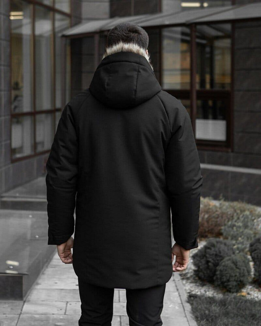 Парка мужская зимняя средняя на коттоне с капюшоном Pobedov seniora udacha Киев - изображение 5