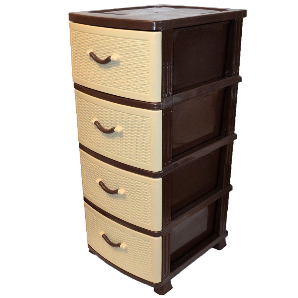 Комод пластиковий Efe Plastics 4 ящики 90х46х38, ротанг, бежевий. Ефе пластик.. Одеса - фото 1