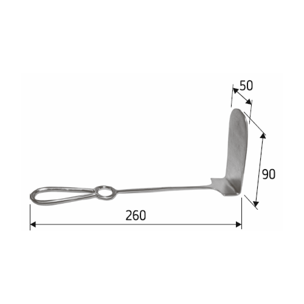 Ретрактор Mikulicz, 26 см, лопатка 90x50мм, J-19-237 Днепр - изображение 2
