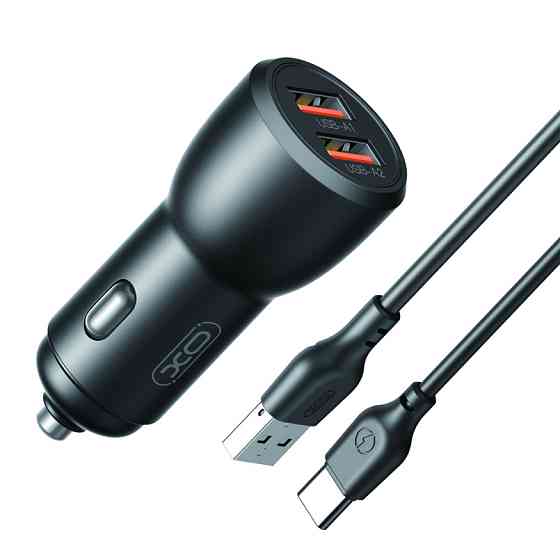 Автомобільний зарядний пристрій XO CC54 USB QC3.0 18W + Type-c кабель чорний Львів