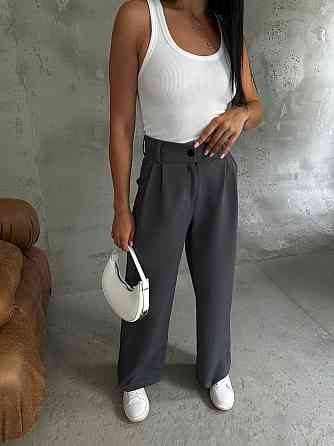 Жіночі базові штани палаццо костюмка Графіт, 42/44 Одеса