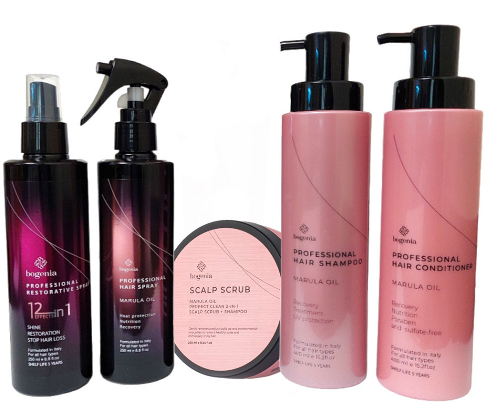 Набір для догляду за волоссям Bogenia (Шампунь Кондиціонер Скраб Термозахист Спрей 12 в 1) Запоріжжя - фото 1