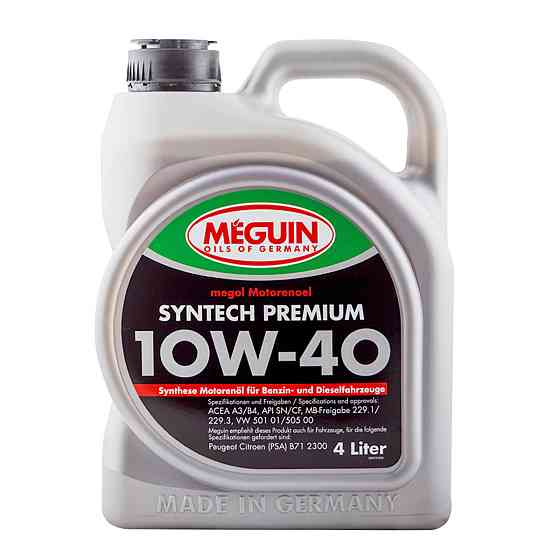 MEGUIN SYNTECH PREMIUM SAE 10W-40 4 л — преміальна напівсинтетична моторна олива для бензинових і дизельних двигунів | 6475 Ковель