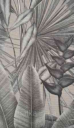 Шпалери вінілові на флізеліні AS creation Della Natura метрові 1.06Х10 листя банана пальми чорні сірі беж Київ