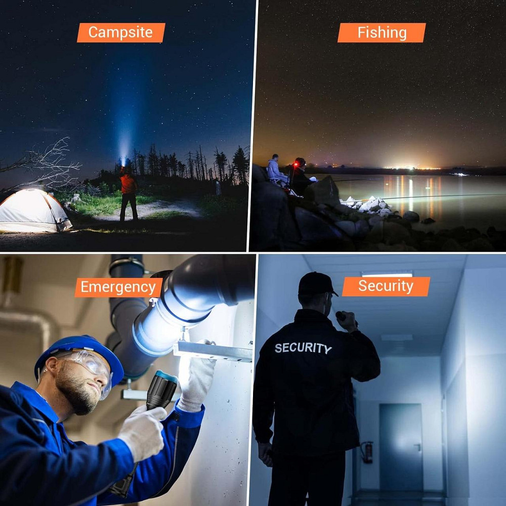 Гібридний світлодіодний ліхтарик GEARLITE, акумуляторний, з тривалим робочим часом, 100 000 люмен, з акумуляторною батареєю, водон Київ - фото 7