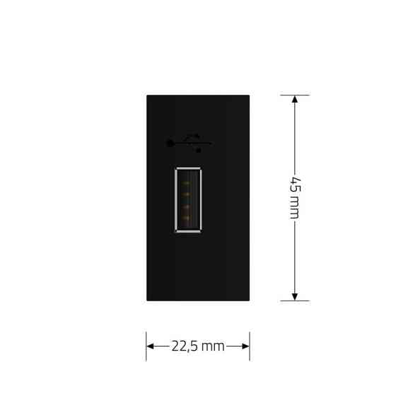 USB розетка LIVOLO 5V 2.1A, чорна, 10Вт, з блоком живлення, модуль 0.5 поста (VL-FCUA-1BP) Коломыя