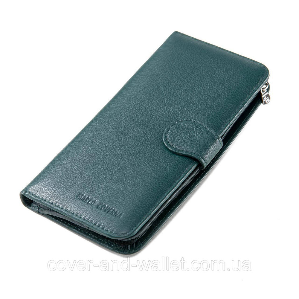 Стильний шкіряний жіночий гаманець зеленого кольору Marco Coverna  MC 0134-19 Київ - фото 6
