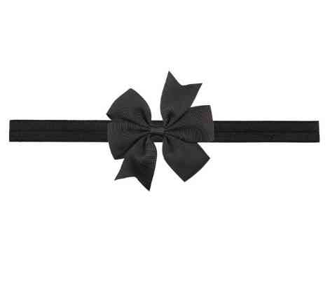 Дитяча чорна пов'язка з бантиком - на резинці, окружність від 30см до 48см, бант 9см Київ