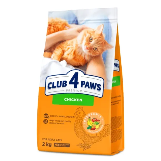 Повнораціонний сухий корм CLUB 4 PAWS (Клуб 4 Лапи) Преміум для кішок з куркою, 2 кг Вінниця