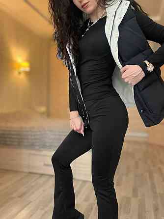 Женские стильные лосины дайвинг на флисе Черный, 46/48 Одесса