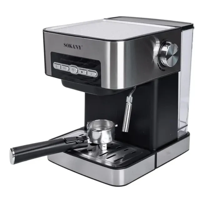 Рожковая кофеварка эспрессо Sokany SK-6862 850 Вт: кофемашина с капучинатором, 1.6 л, бойлер, двойной фильтр Одесса - изображение 3
