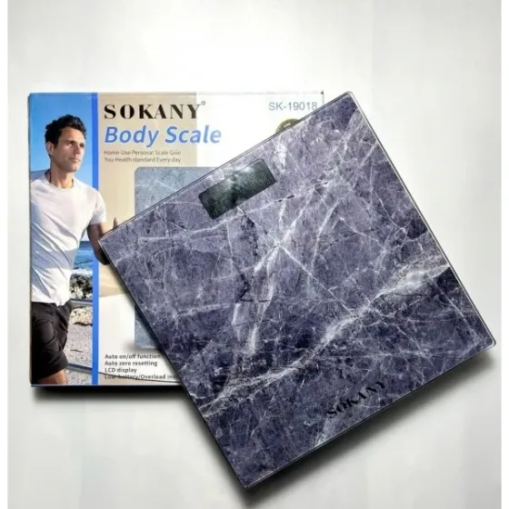 Настільні ваги Sokany SK-19018 з платформою з металу та скла, до 180 кг з точністю 100 г Одеса