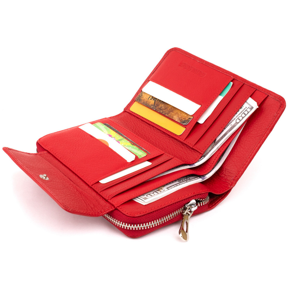 Кошелек из кожи на защелке Красный (ST Leather) Киев - изображение 9