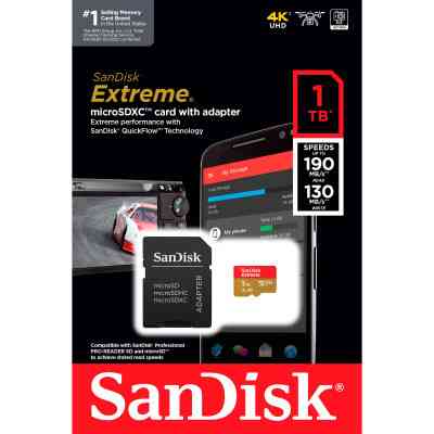 Карта памяти SanDisk 1TB microSD class 10 UHS-I U3 V30 Extreme (SDSQXAV-1T00-GN6MA) Винница