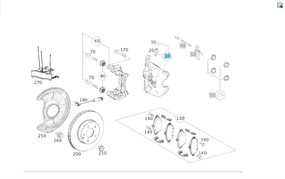 Mercedes-Benz  A0004216581 Гальмівний супорт передній лівий у зборі зі скобою A0004215606 Одесса - изображение 2