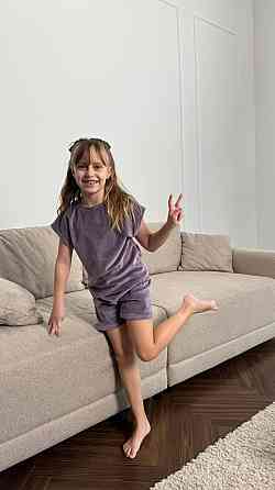 Дитяча піжама з плюш-велюру Ліловий 122-128 Харків