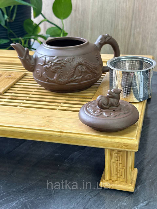 Чайник заварювальний ісинська глина 550 мл "Шень-Лун магічний Дракон" світлий Т2568 Київ - фото 2