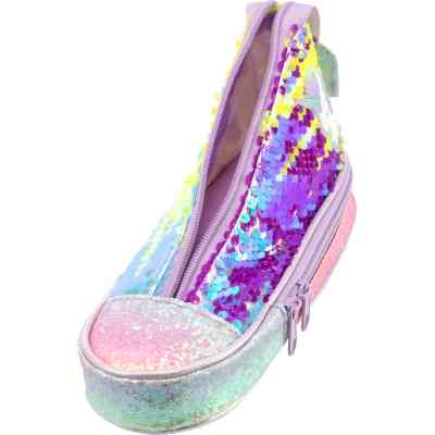 Пенал Cool For School в форме кеда с пайетками 2 отделения Фиолетовый (5987-purple) Винница