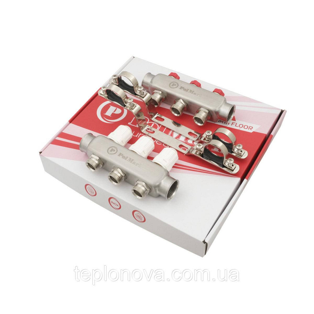 Коллектор нержавейка на 3 пары выходов  