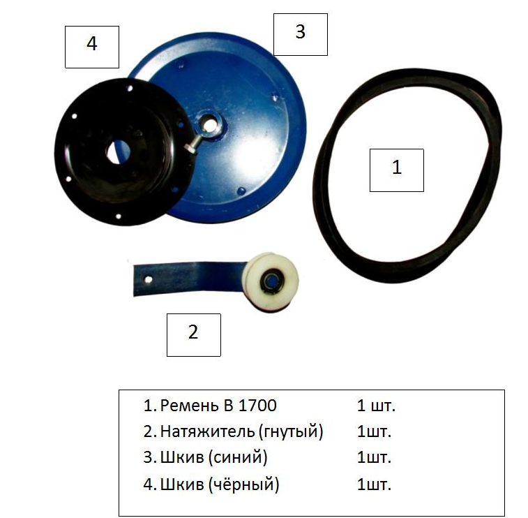 Комплект шківів додатковий для мототрактора "Преміум" (без гідравліки, хутро. відключення копалки + ремінь Харків - фото 2