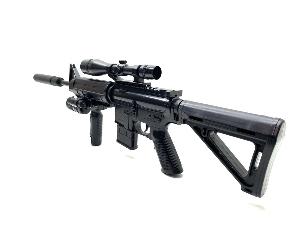 Автомат із лазерним прицілом на пластикових кульках звук світло Чорний (P.1158D) Чернігів - фото 1