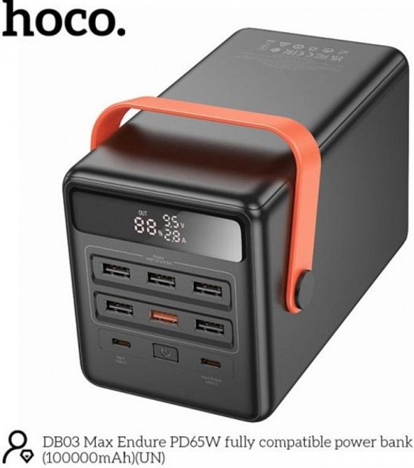 Power bank 65w для ноутбука Hoco DB03 Max 100000mah павербанк. Киев - изображение 3