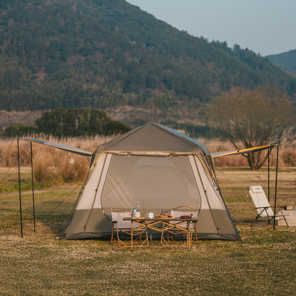 Намет шестимісний Naturehike Cape 8.4 CNK2450WS050 з швидким розкриттям, сіро-коричневий Київ - фото 5