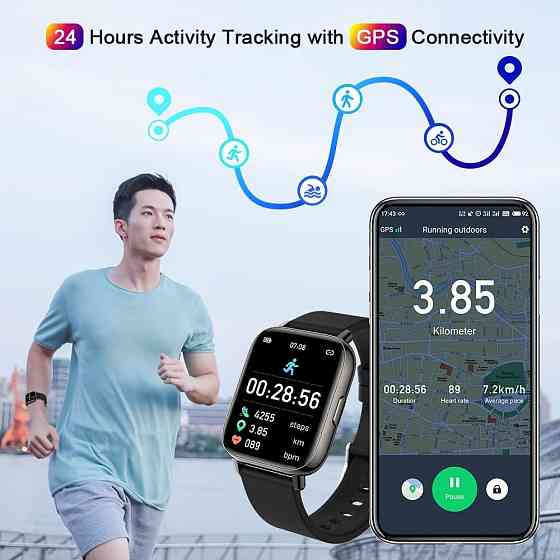Смарт-часы MOLOCY P32 Black — Умные фитнес-часы 1.69