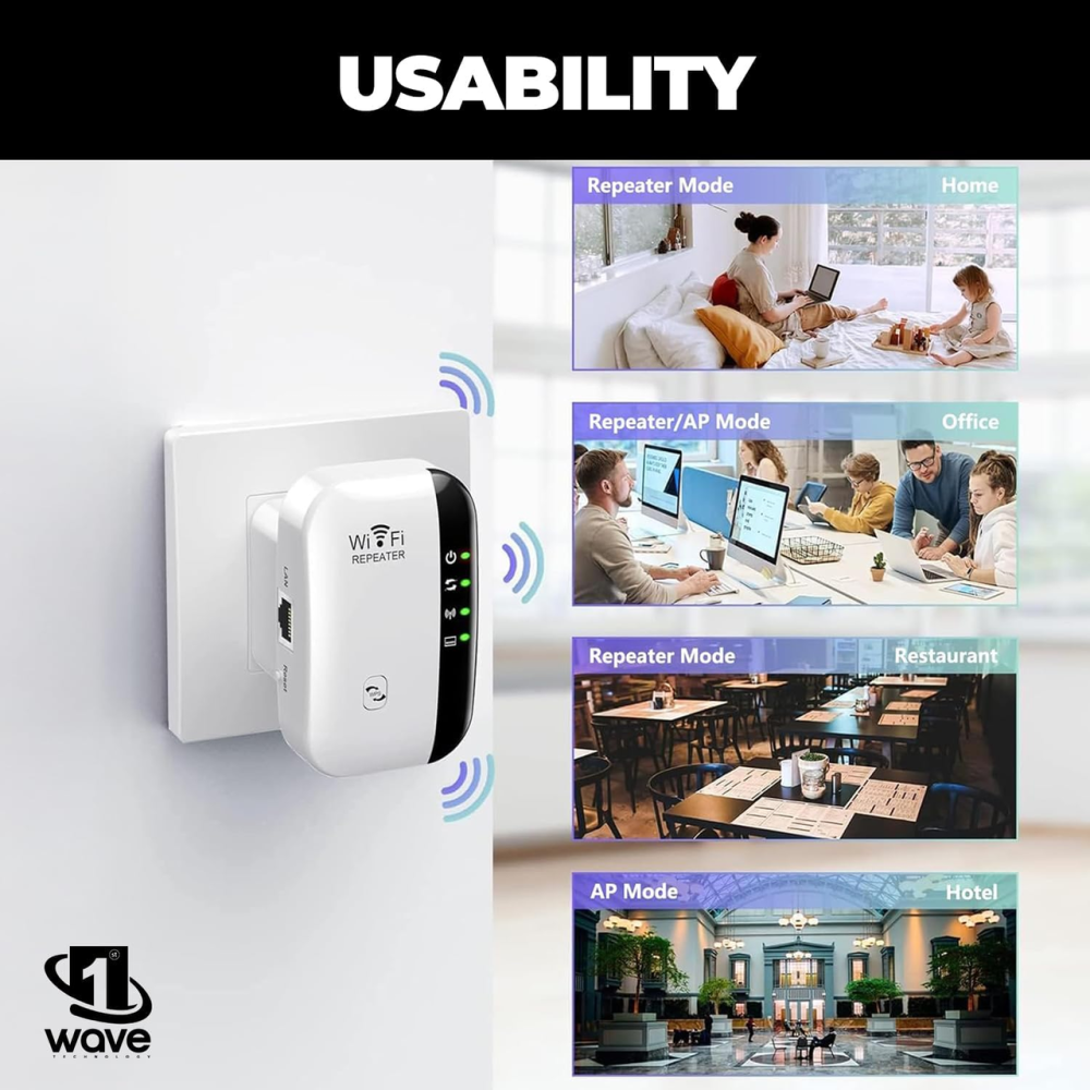 Wi-Fi репитер First Wave 300 Мбит/с, усилитель сигнала 2,4 ГГц, 802.11b/g/n, WPA2, RJ-45, английская вилка Киев - изображение 7