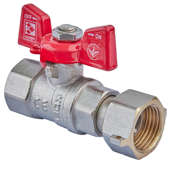 Кран шаровый 3/4'' внутр/внутр с накидной гайкой Харьков