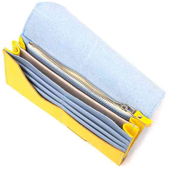 Місткий жіночий гаманець комбі двох кольорів Серце (GRANDE PELLE) Київ