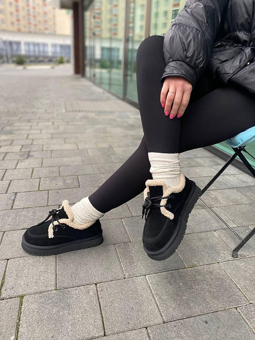 Угги жіночі ITTS 5262-1A чорні (зима, замша натуральна) (6034) Коломия - фото 4