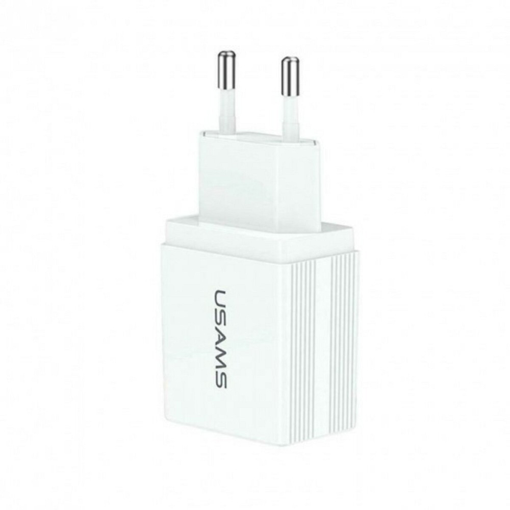 Мережевий зарядний пристрій Usams US-CC090 T24 2.1A Dual USB Travel Charger (EU) White Киев - изображение 1