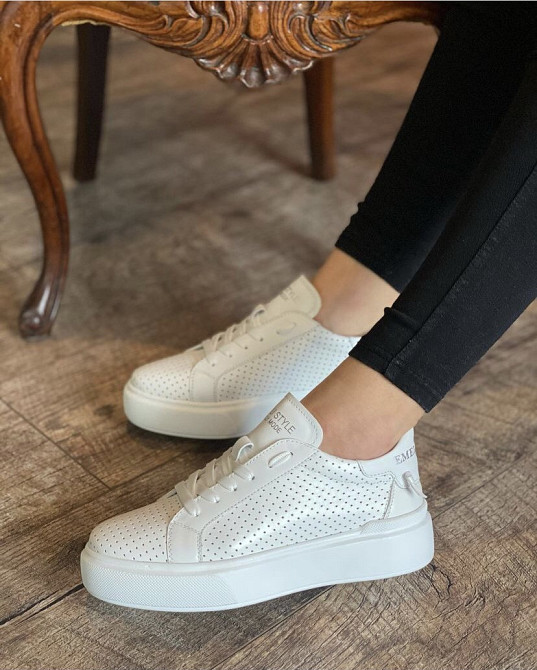 EMELI Кеди жіночі EMELI 106/2 ST білі (весна-літо, шкіра натуральна) (4424) Коломыя - изображение 2