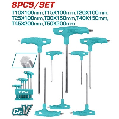 Ключ Total THHW80836 шестигранный Torx, Т-образная рукоятка, 8шт. (THHW80836) Винница - изображение 2