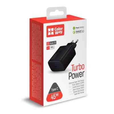 Зарядное устройство ColorWay Power Delivery Port PPS USB Type-C (45W) black (CW-CHS034PD-BK) Винница