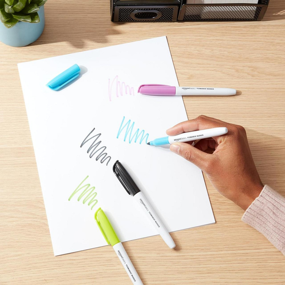 Маркері перманентные Amazon Basics 24 шт набор цветных быстросохнущих водостойких тонких Киев - изображение 4