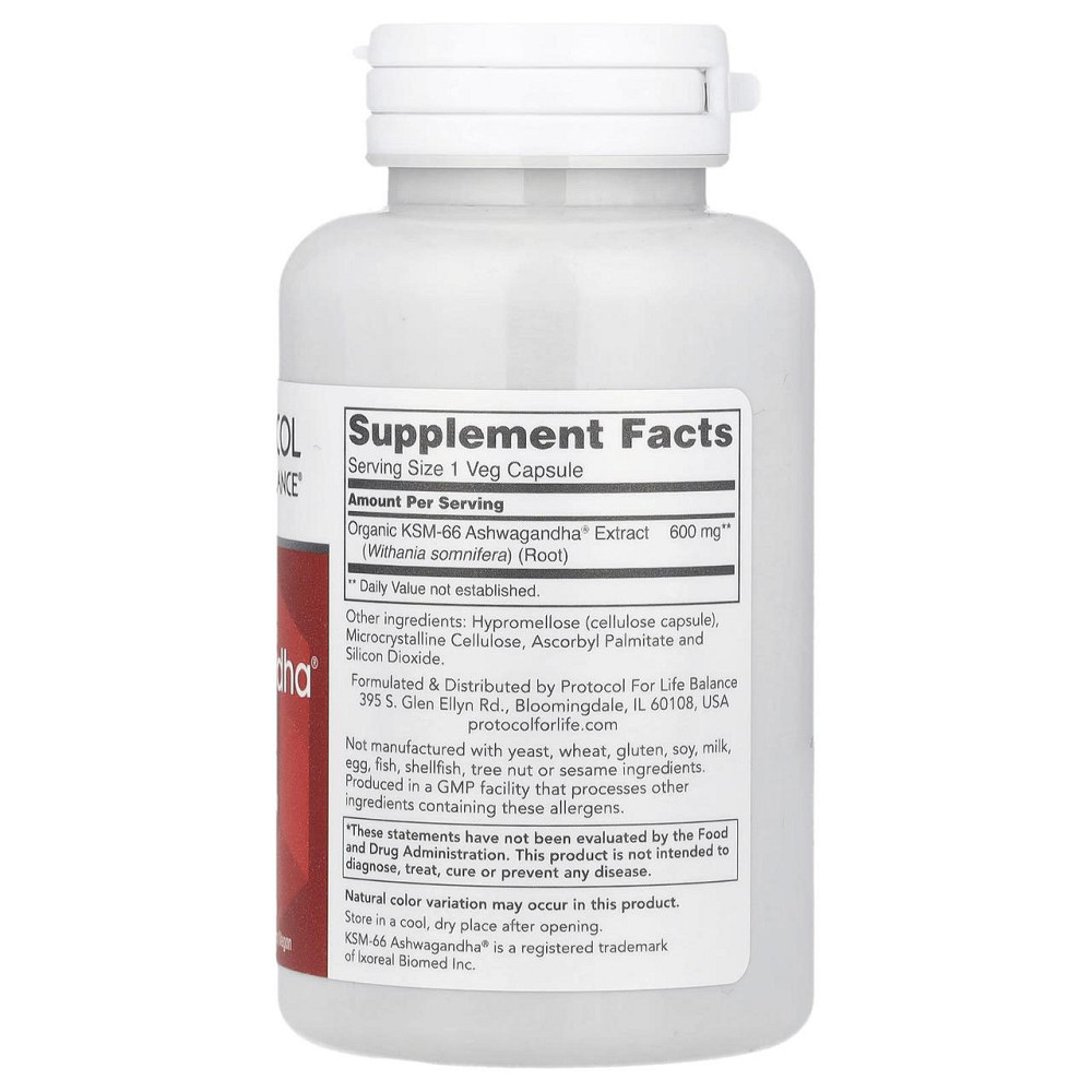 Ашваганда Protocol for Life Balance KSM-66 Ashwagandha 90 раст капс Киев - изображение 2