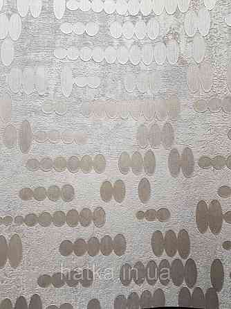 Шпалери вінілові на паперовій основі Zambaiti C88122 ABITAT лофт геометрія овали кола сірий сріблястий метал Київ