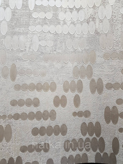Шпалери вінілові на паперовій основі Zambaiti C88122 ABITAT лофт геометрія овали кола сірий сріблястий метал Київ - фото 1