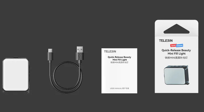 Накамерный свет для Action 5 Pro/4/3 быстросъемный IPX5 CRI 95+ Telesin S5-BGD-08-TDJ Киев - изображение 5