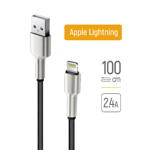 Кабель USB Lightning ColorWay CW-CBUL046-BK 2,4A 1м чорний Житомир - фото 1