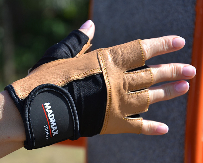 Перчатки для фітнесу MadMax MFG-444 Fitness Brown S Кам'янське - фото 4