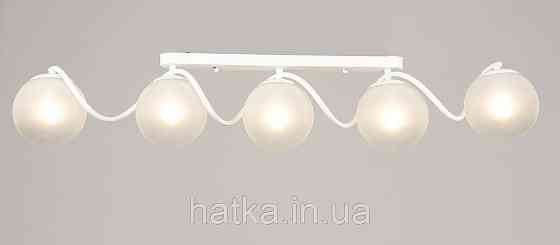 Люстра стельова на 5 плафонів VALESO K2355/5, патрон E27, лінійна, Білий Київ
