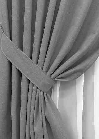 Премиум шторная ткань blackout 100%, двусторонняя, коллекция «ASHEN NIGHT» цвет серый 1851ш Киев