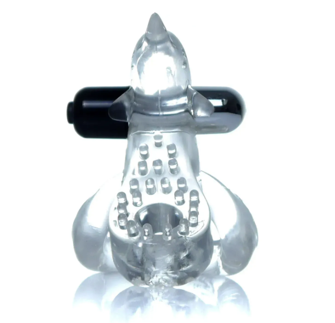 Эрекционное виброкольцо BOSS - Dolphin Vibro CockRing Clear, BS6700050 Sex Aura Киев - изображение 4