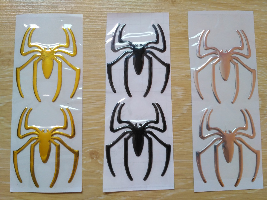 Наклейка на авто Паук пара выпуклая Золото, Чёрный Киев - изображение 2